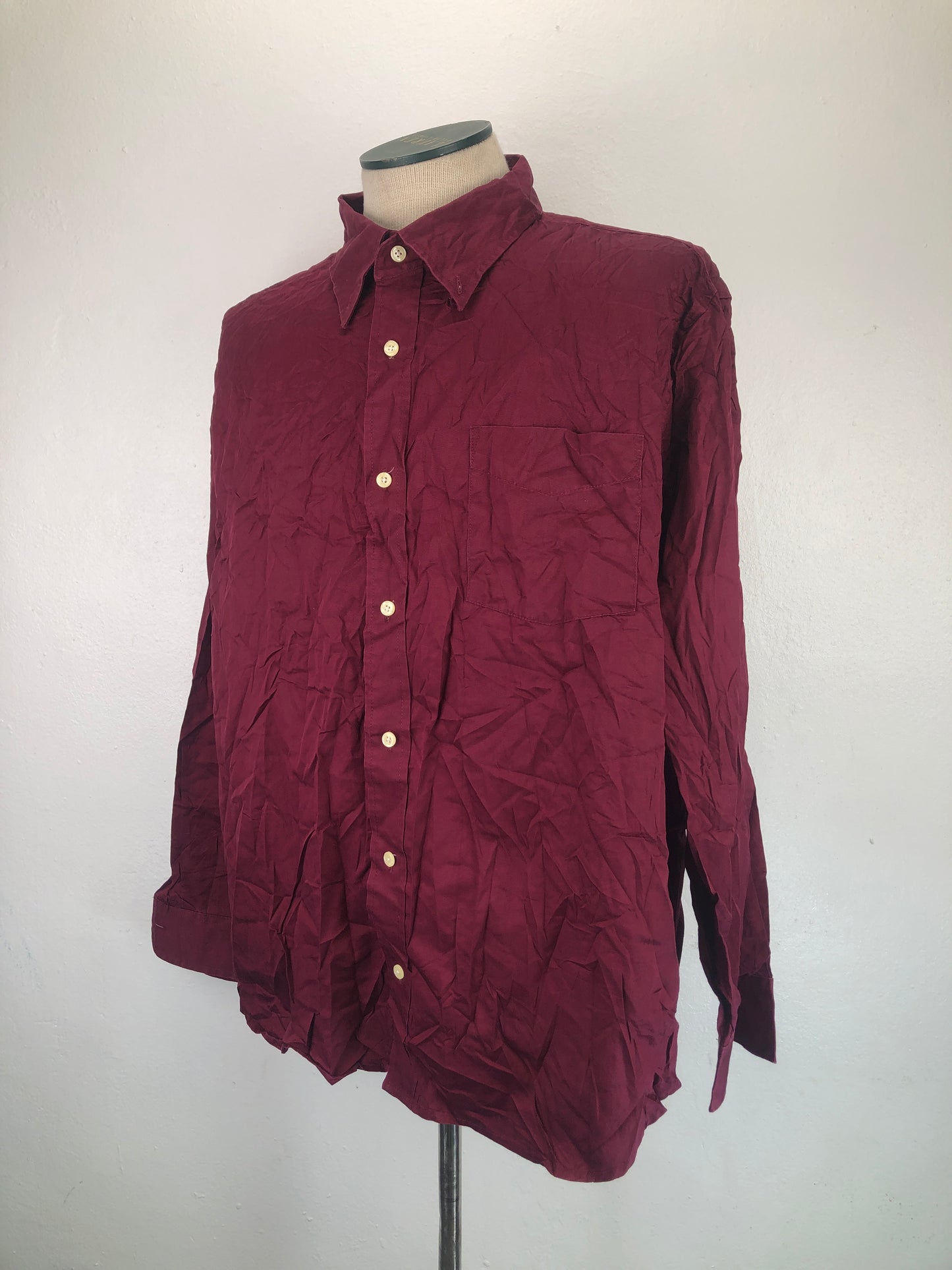 Camisa Rojo Vino Wrinkle Resistant