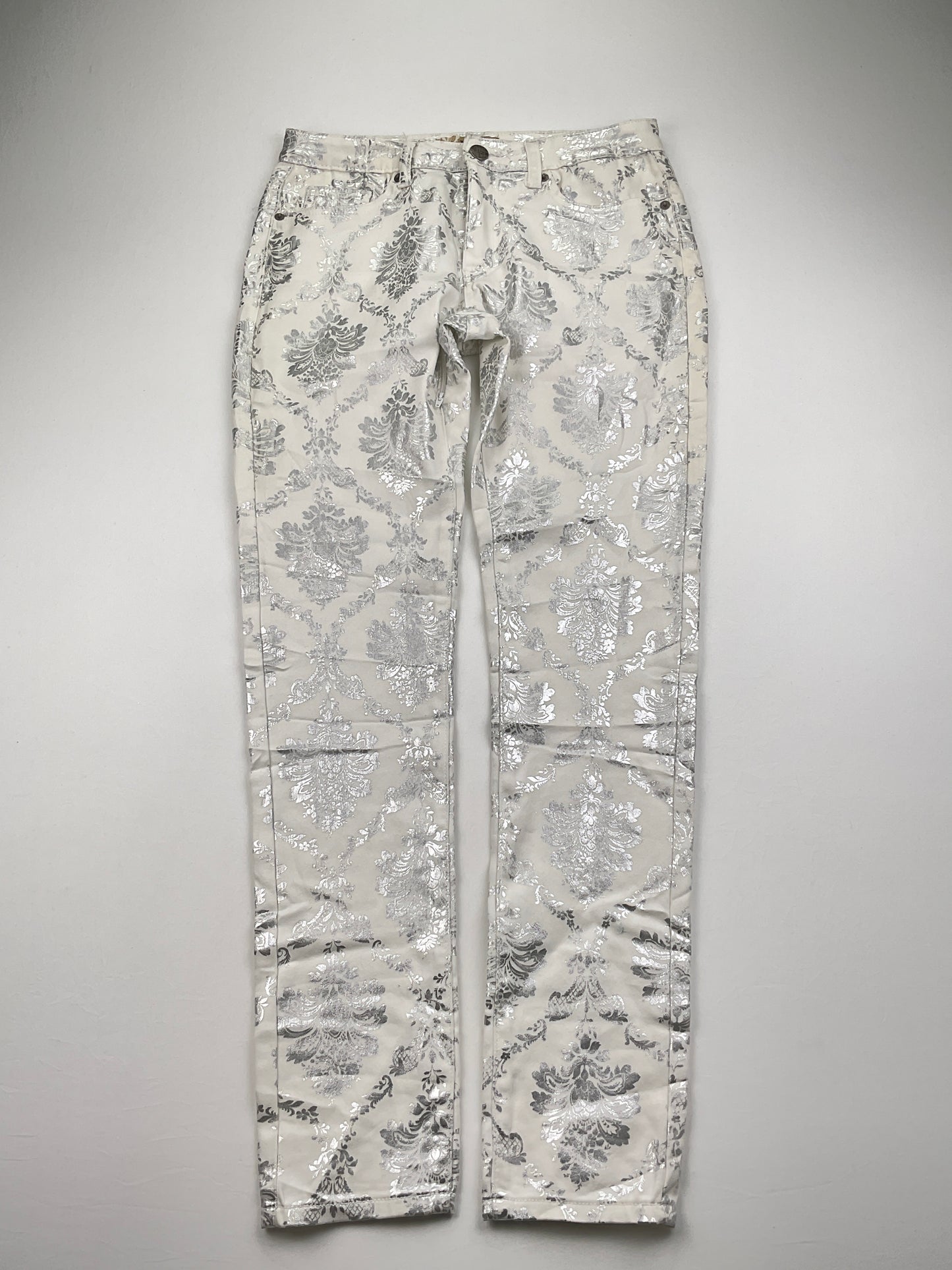 Pantalon Jeans Blanco Floral Hybrid