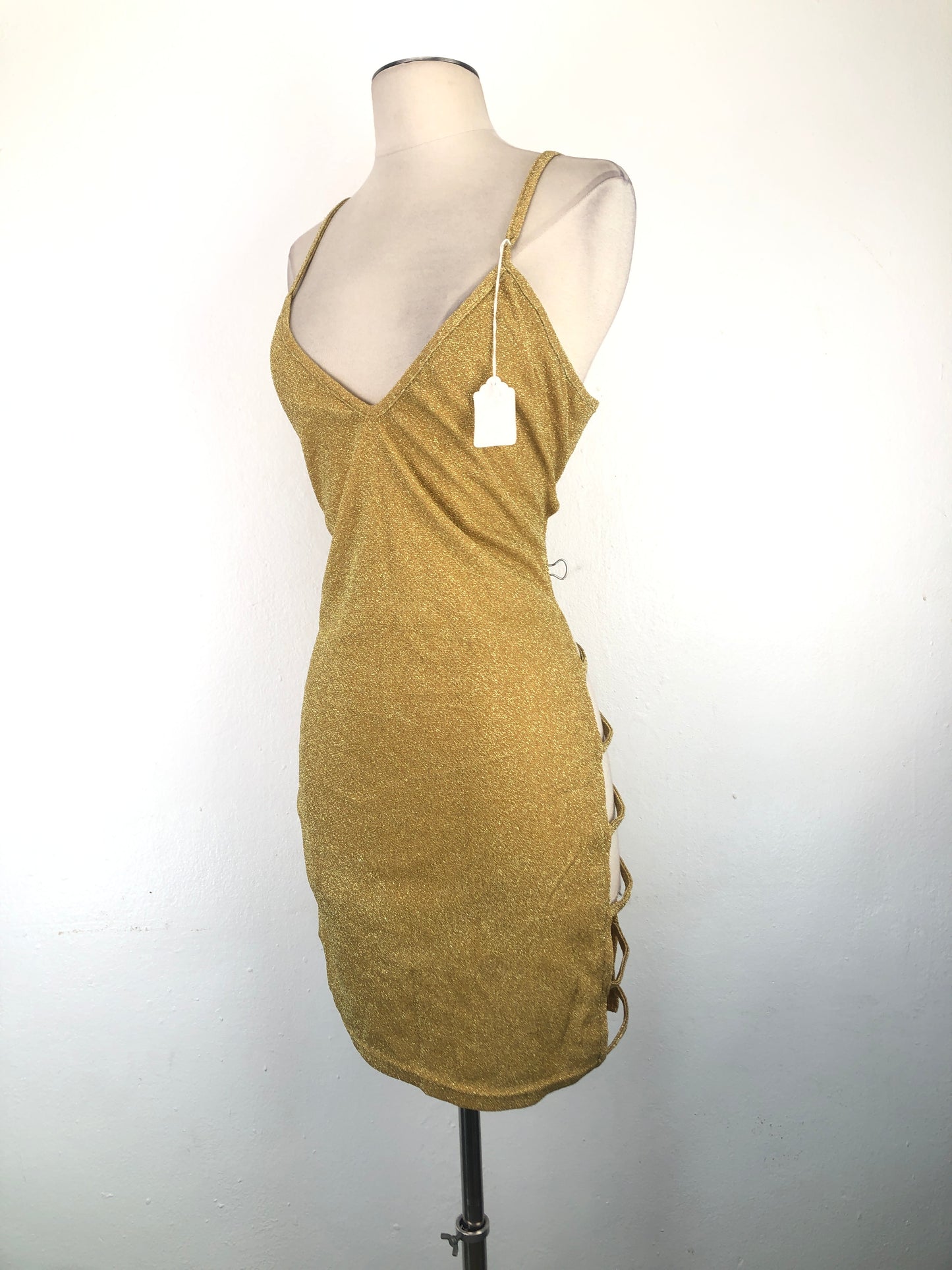 Vestido Dorado Brillo Variangis