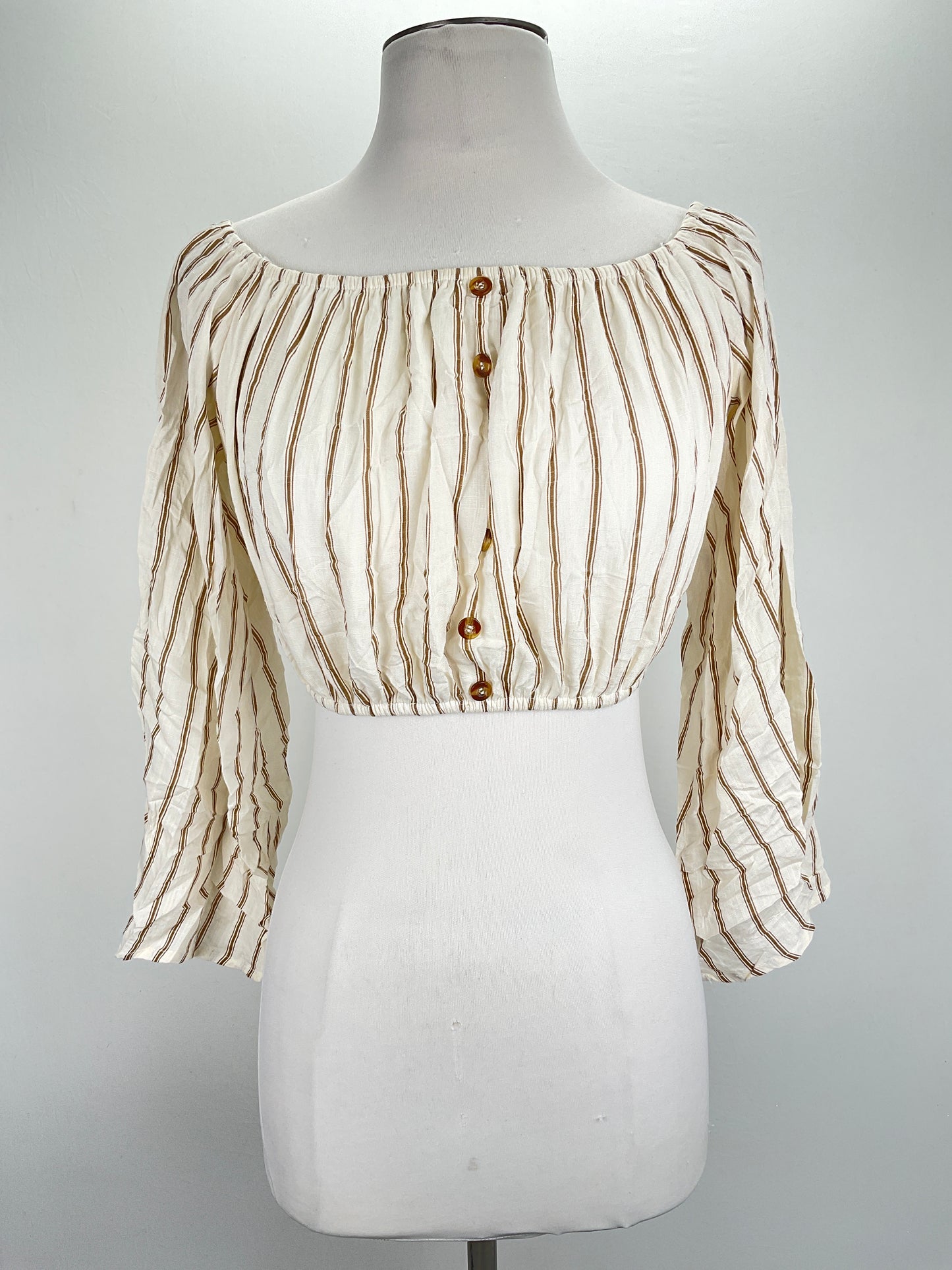 Blusa Crema de Rayas Papaya