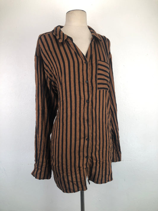 Camisa Marron Rayas Evri