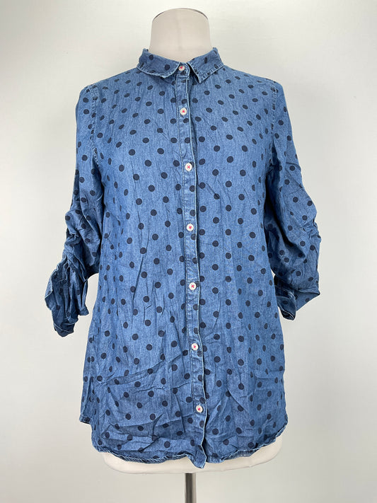 Camisa Azul de Lunares Lands end