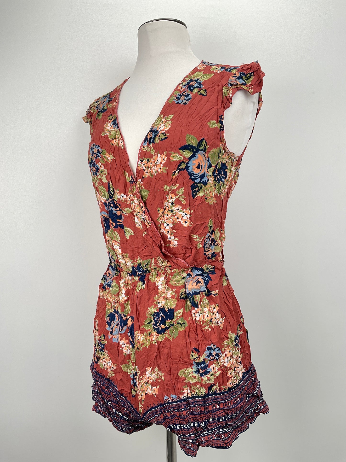 Enterizo Rojo cobrizo Floral Angie