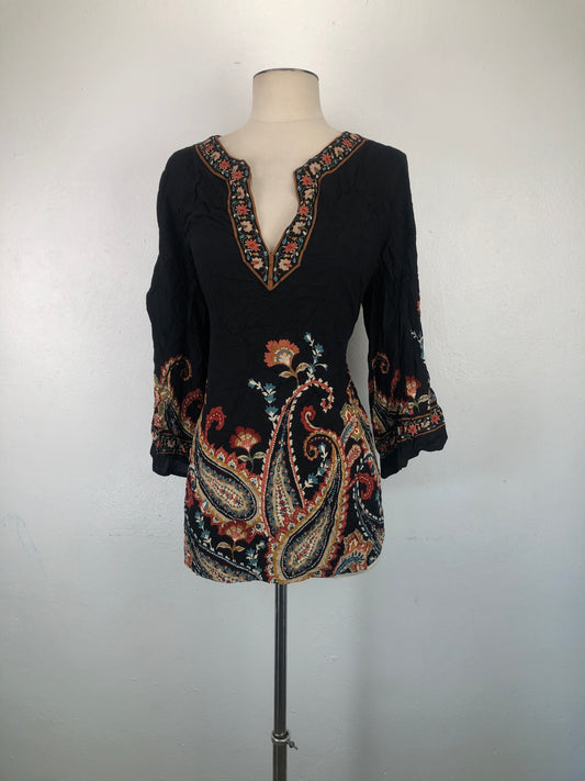 Blusa Negro de Flores Soft Surroundings