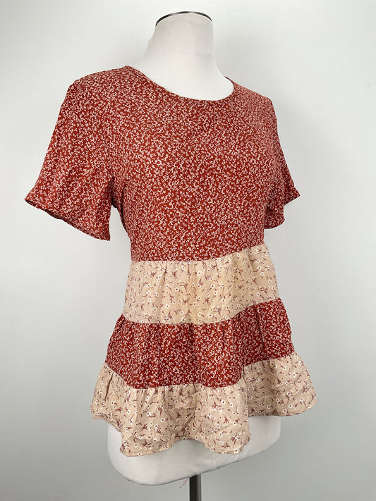 Blusa Marron Floral  Paper Crane