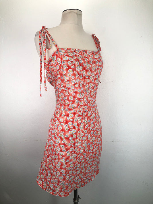 Vestido  Naranja Floral  Shein