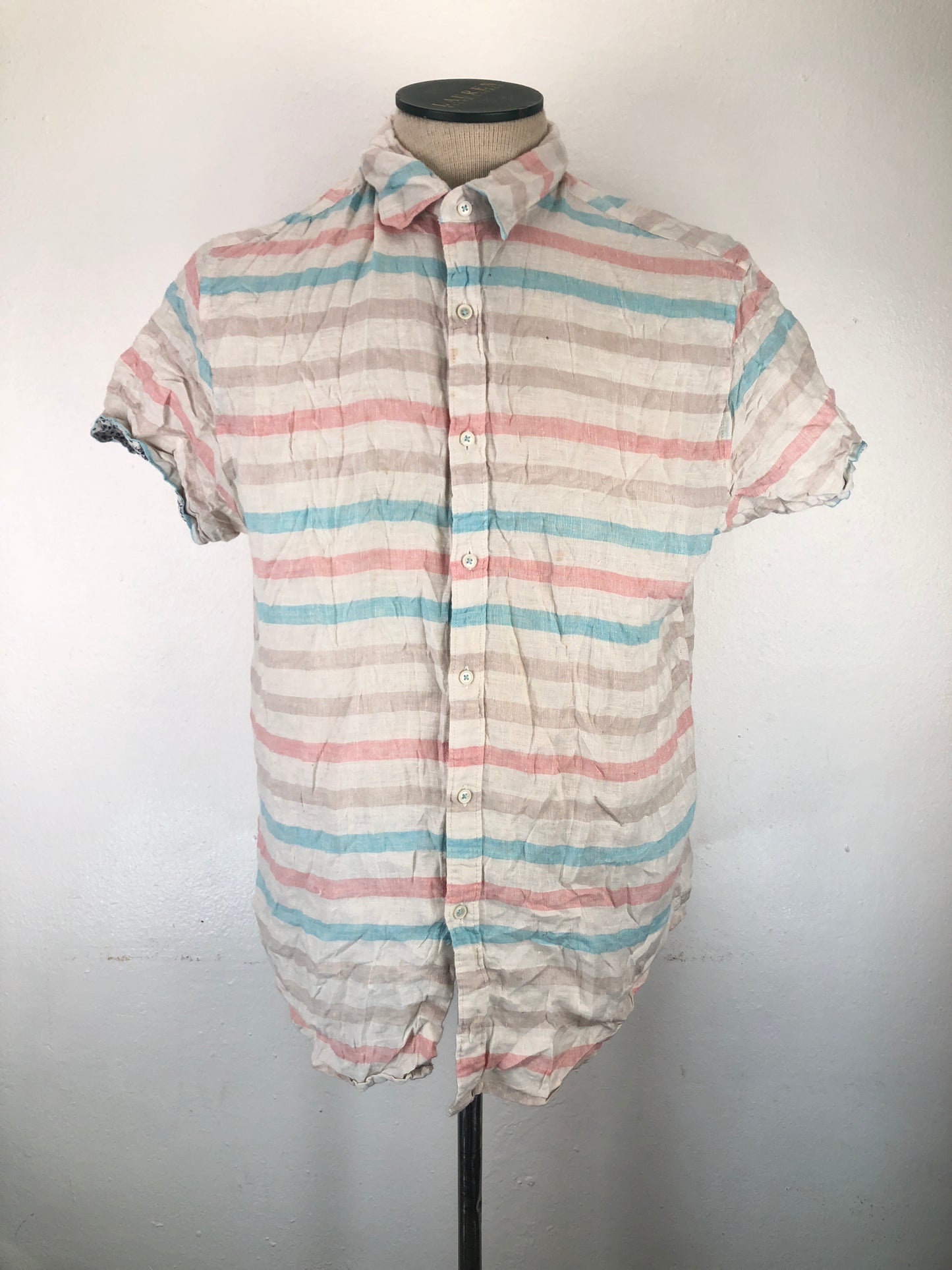 Camiseta multicolor de Rayas  Denim Flower