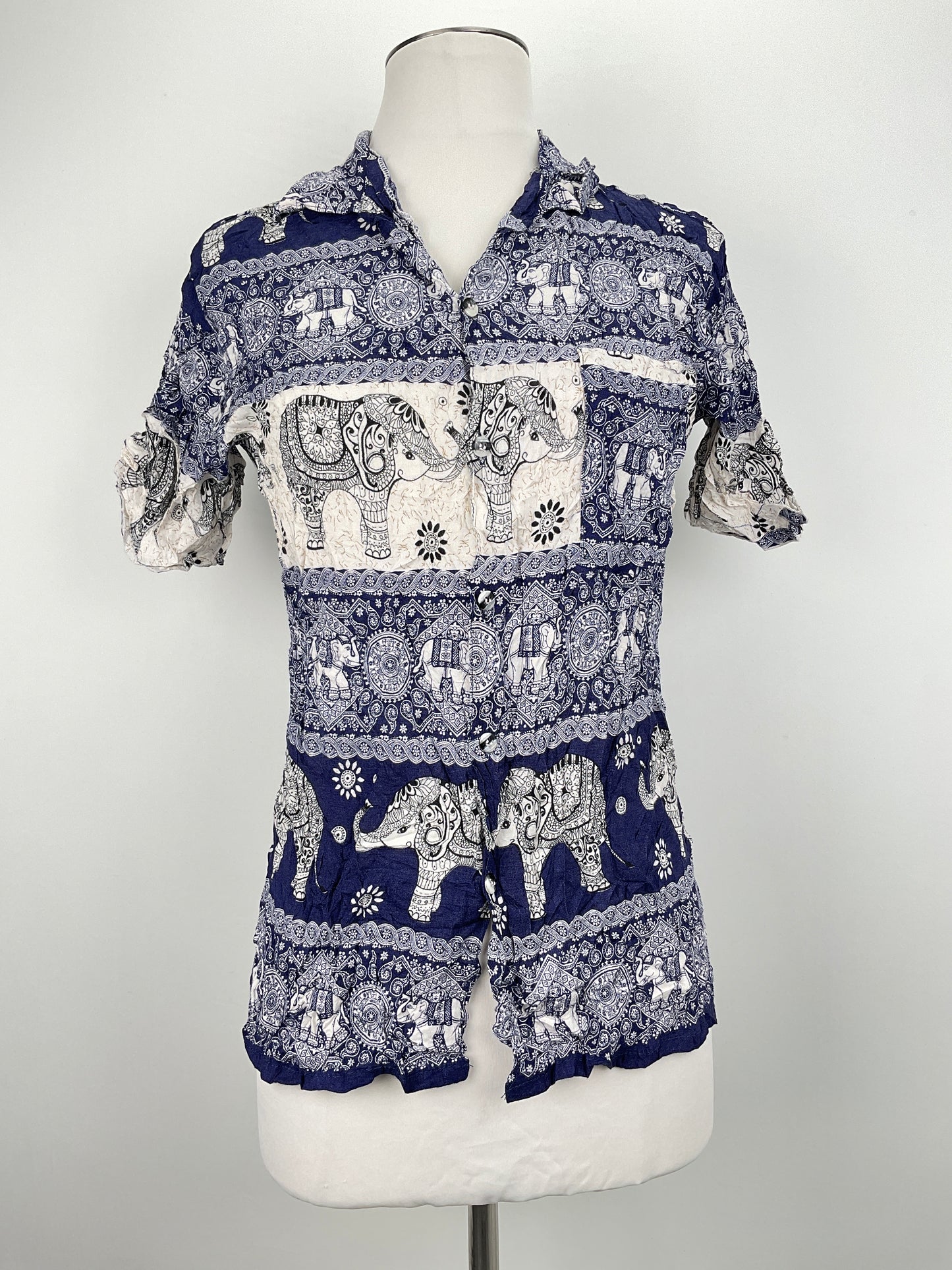 Blusa Azul marino Floral Variangis