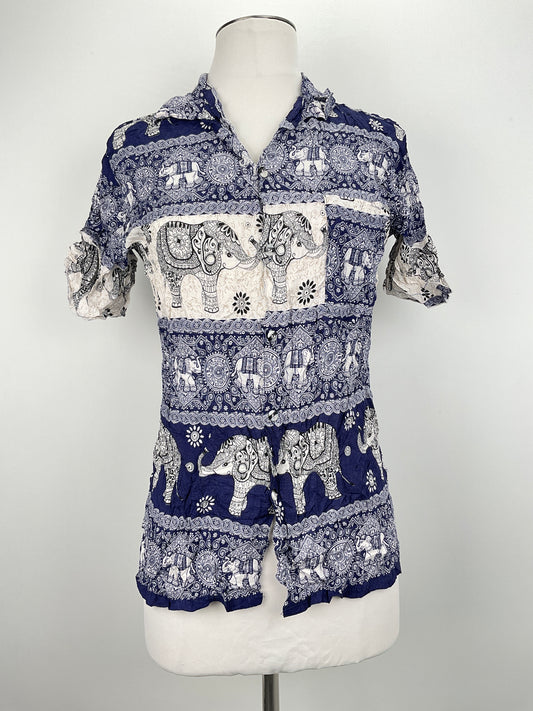 Blusa Azul marino Floral Variangis