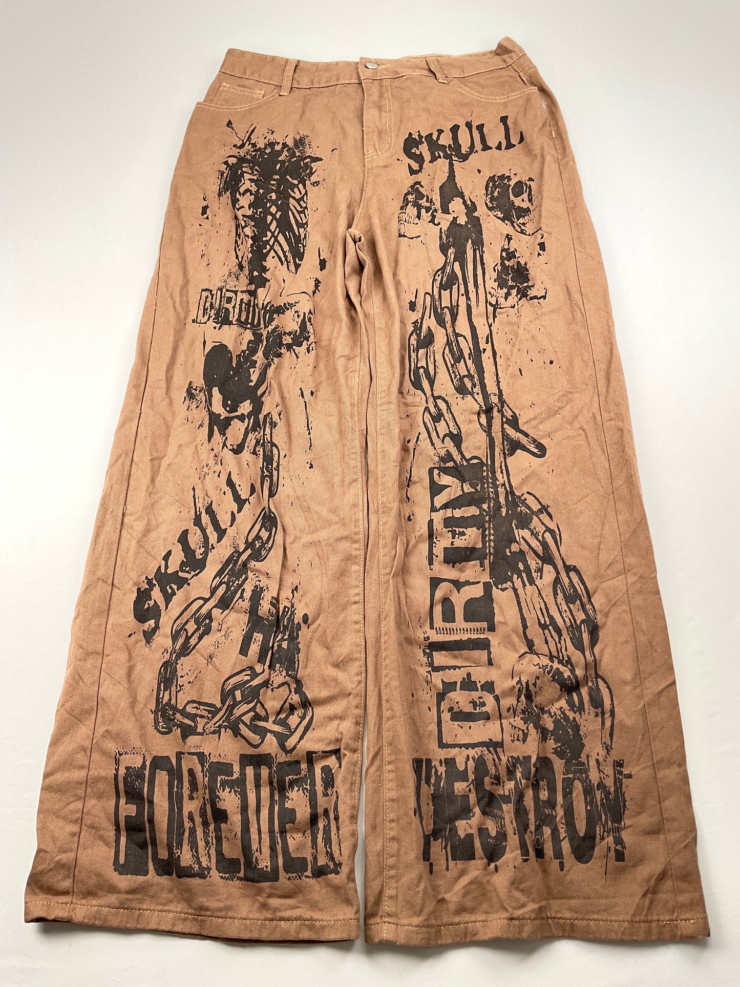 Pantalon Jeans Marron Romwe