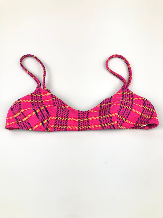 Blusita Traje de Baño Rosado de Cuadro Solid Striped