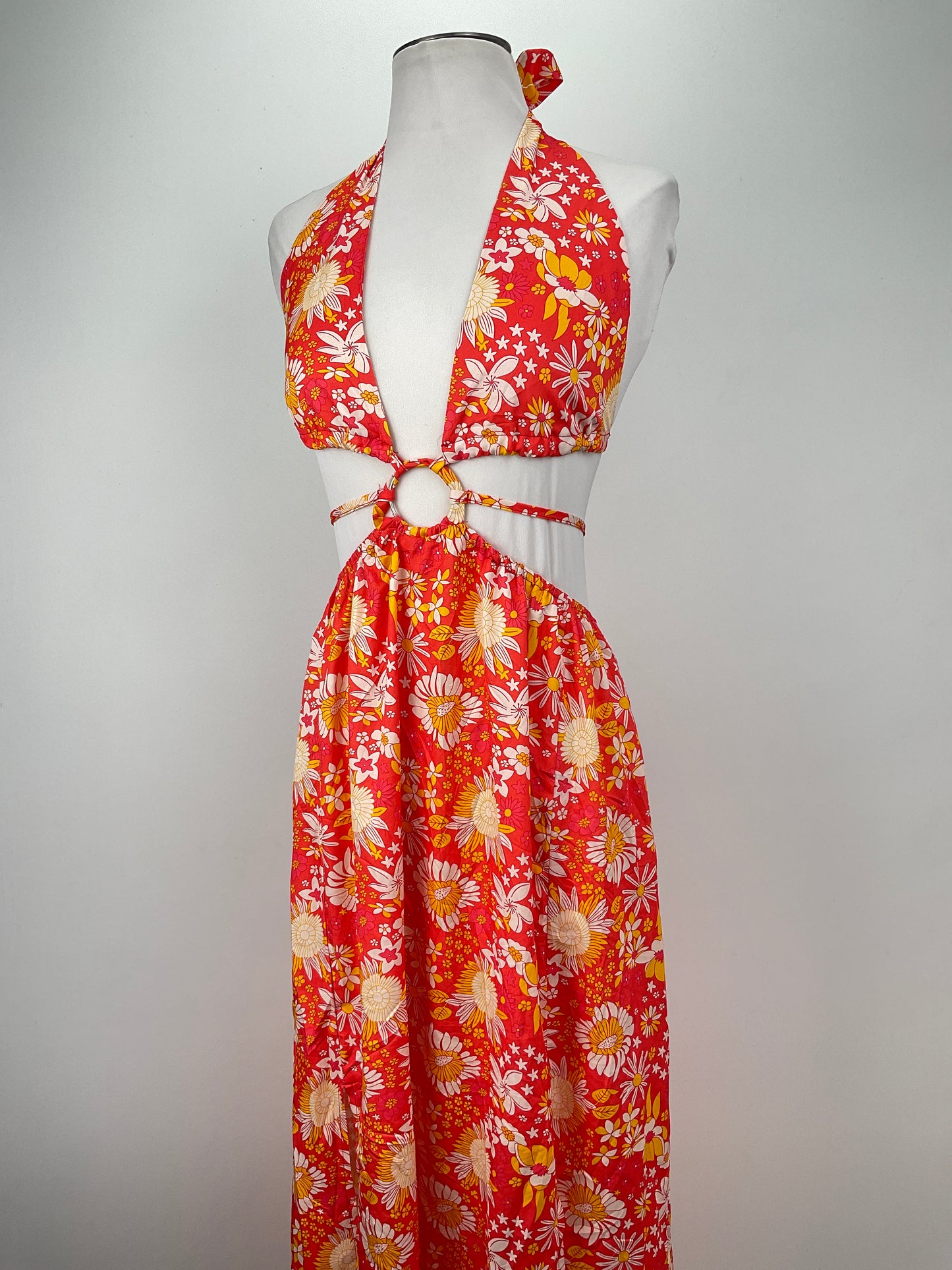 Vestido Naranja Floral Variangis
