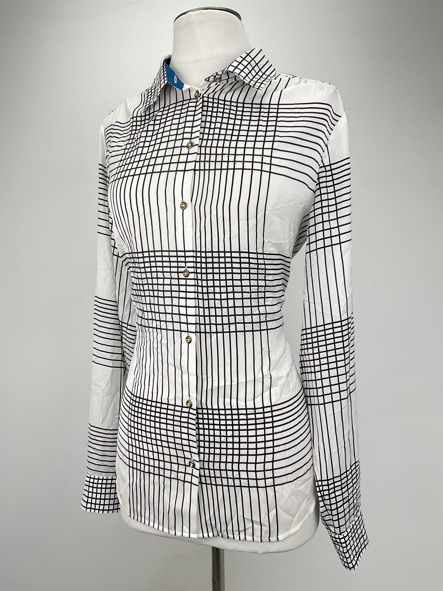 Camisa Blanco de cuadro Banana Republic