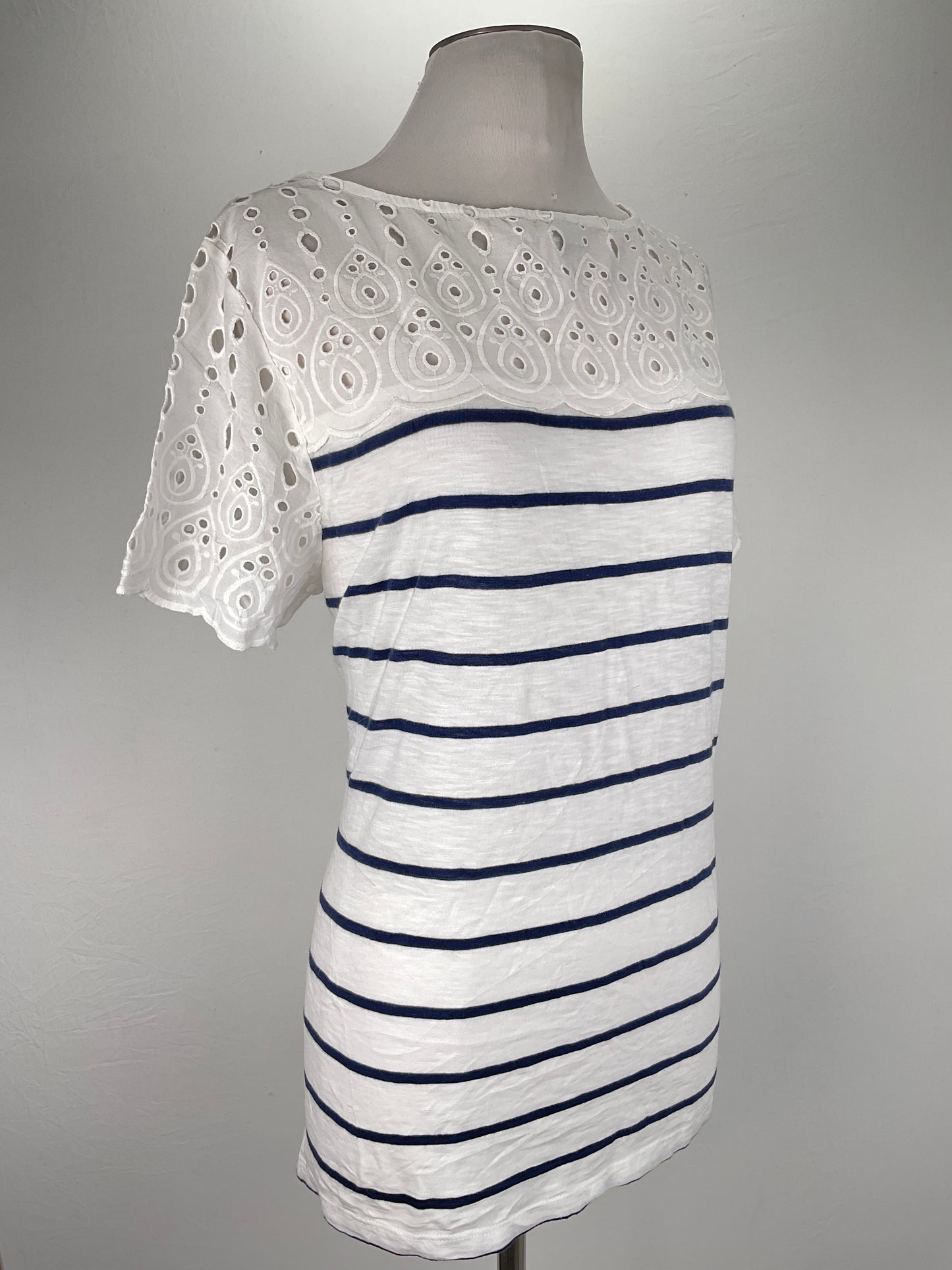 Blusa Blanco de Rayas Charter Club