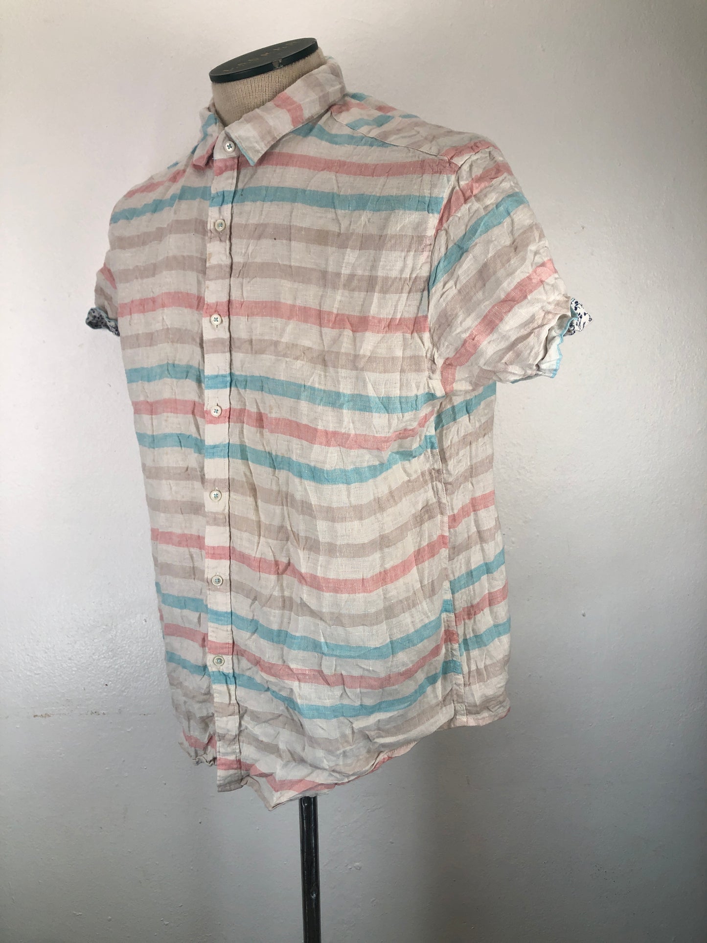 Camiseta multicolor de Rayas  Denim Flower