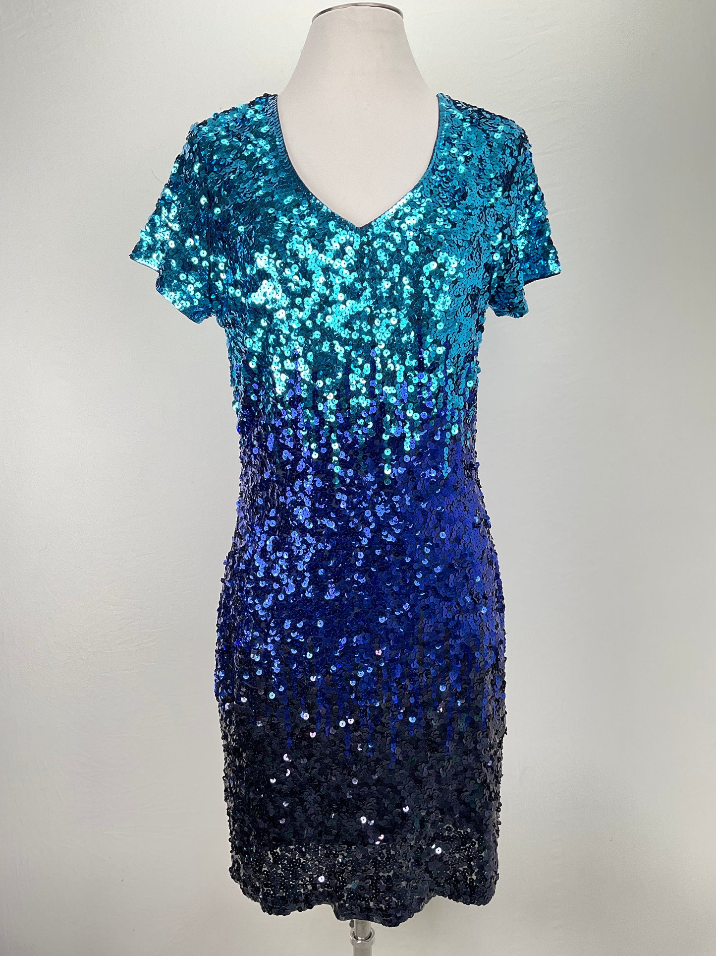 Vestido Azul de Brillo Maner