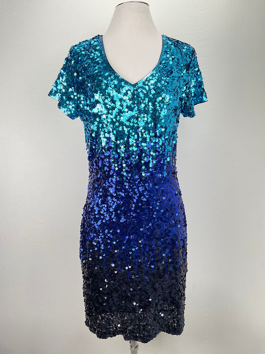 Vestido Azul de Brillo Maner