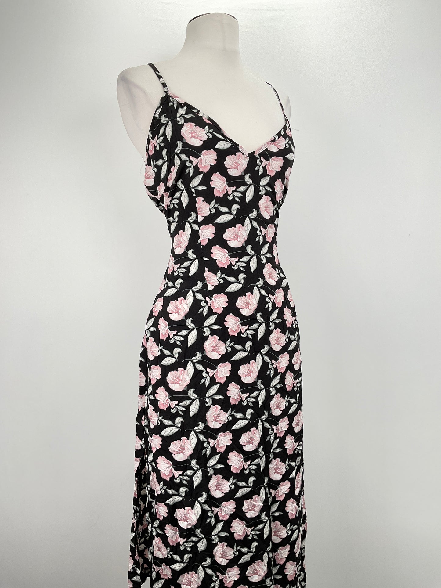 Vestido Negro Floral Shein