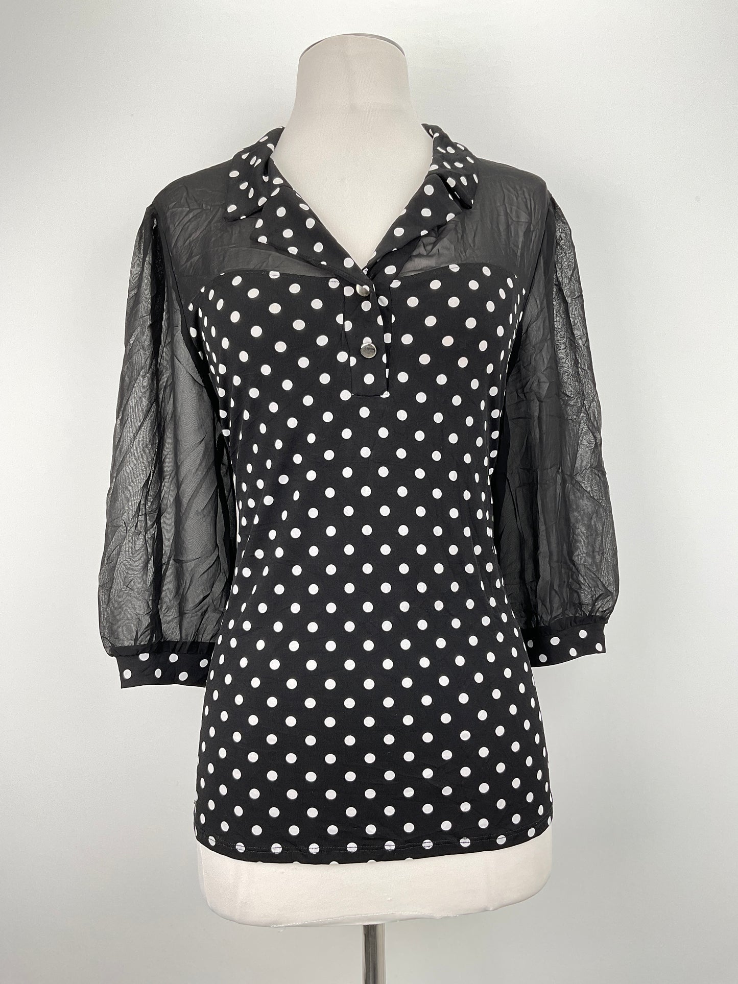 Blusa negro de Lunares Adele May