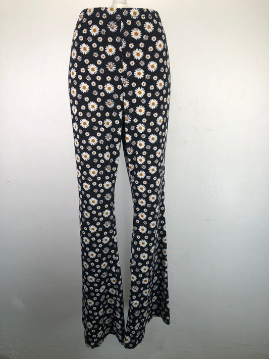 Pantalon Negro Floral Shein