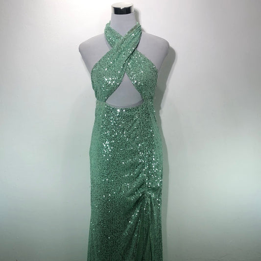 Vestido Verde de Brillo Fashion Nova