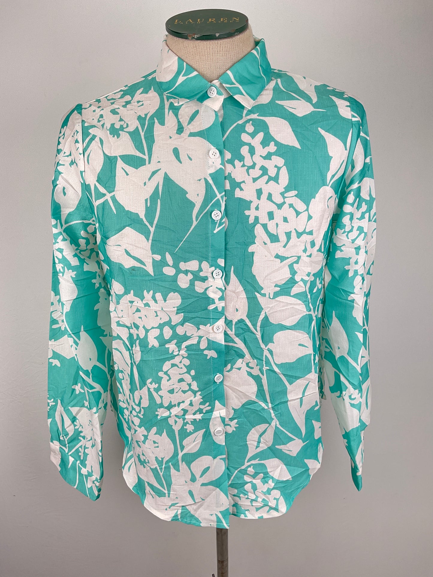 Camisa Turquesa Floral Variangis