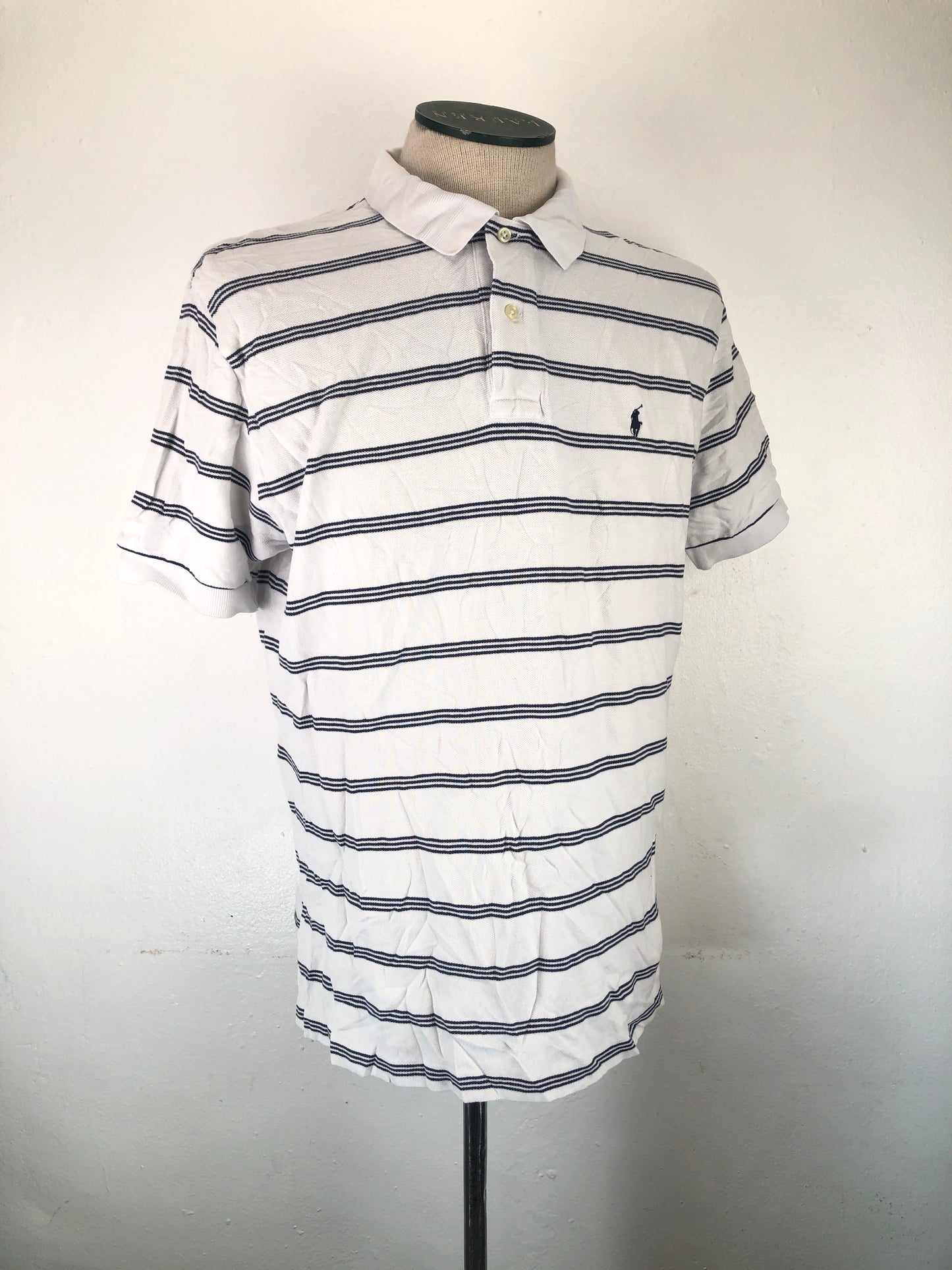 Camiseta Blanco de Rayas Polo