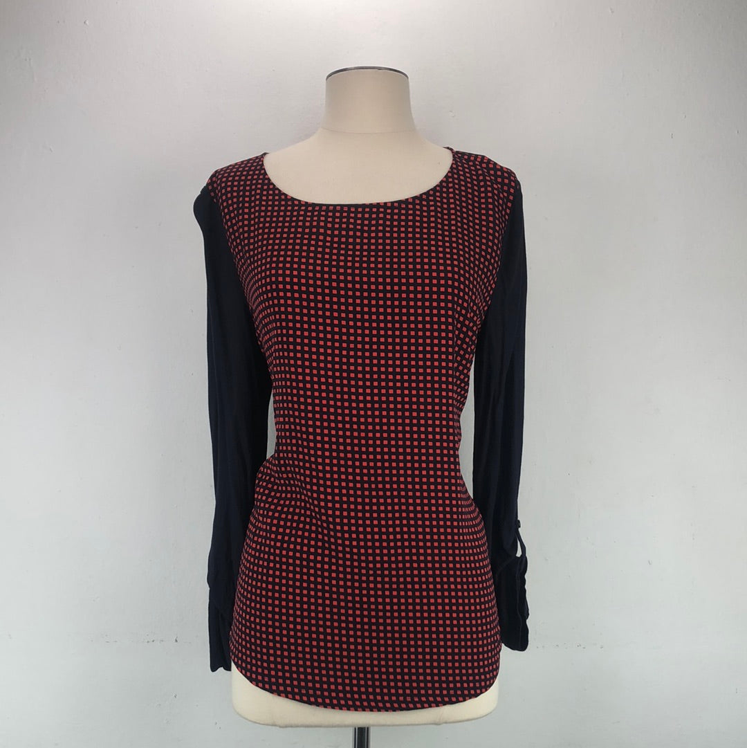 Blusa Naranja Cuadro Ann Taylor