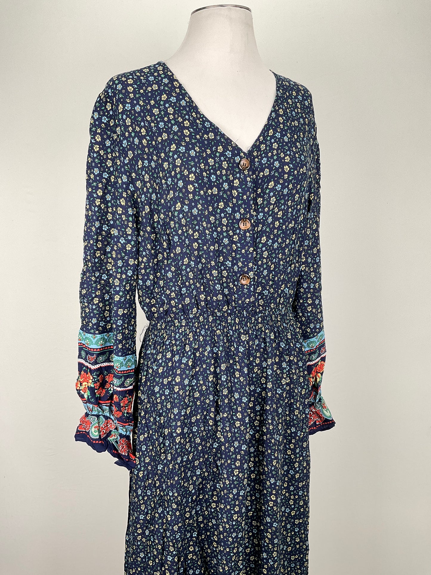 Vestido Azul marino Floral Prettygarden
