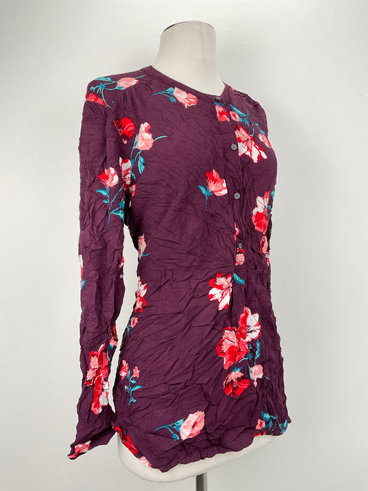 Blusa Rojo vino Floral Old Navy