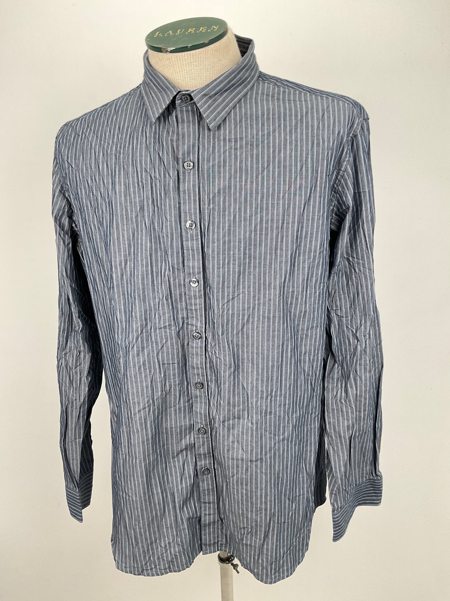 Camisa Gris de Rayas Slim fit