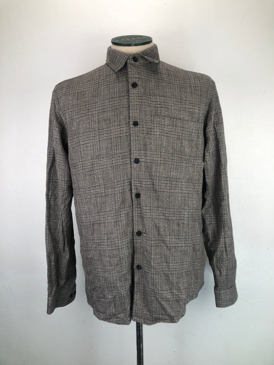 Camisa Marron de Cuadro Zara