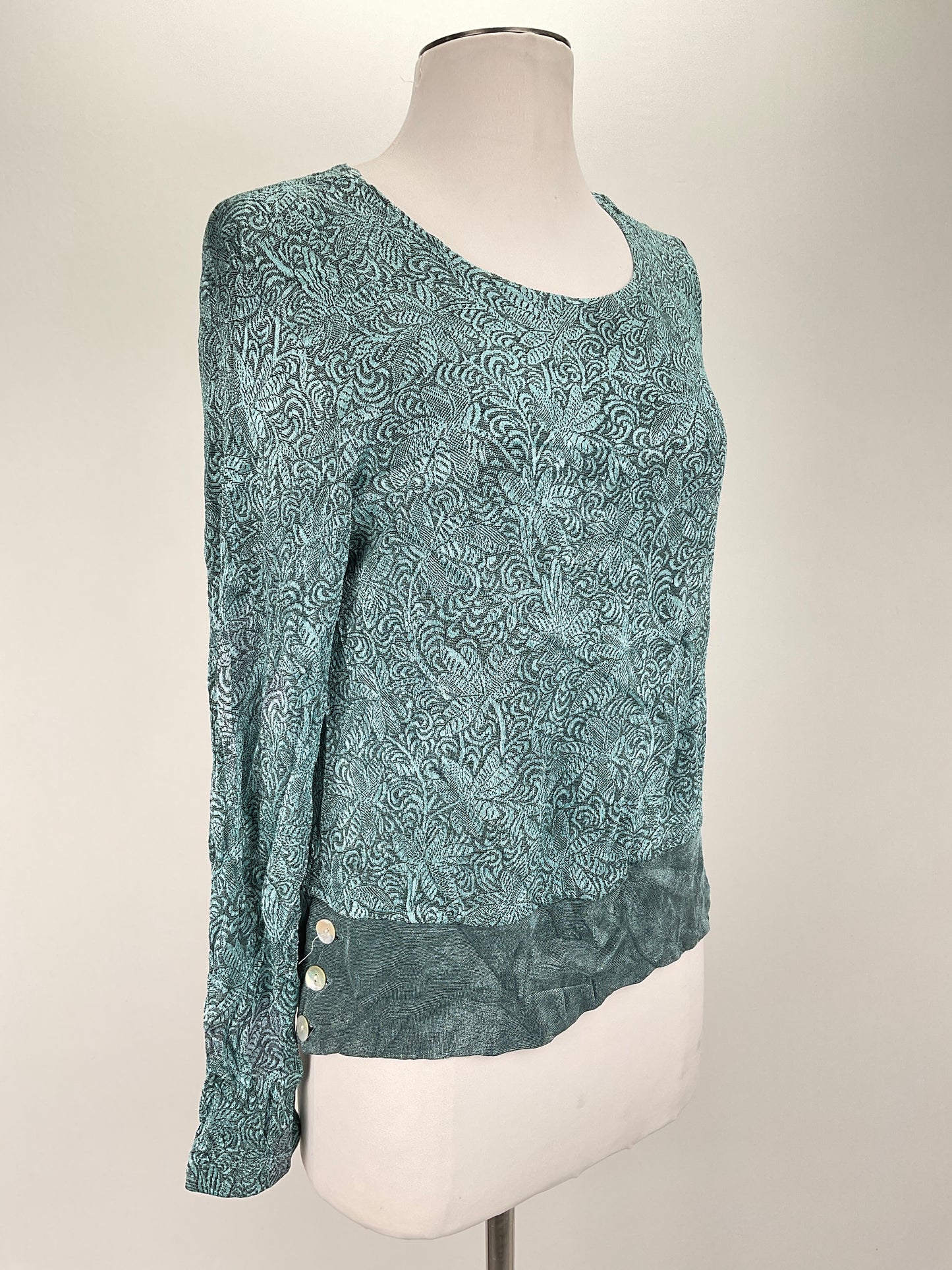 Blusa Verde Floral Coldwater Creek