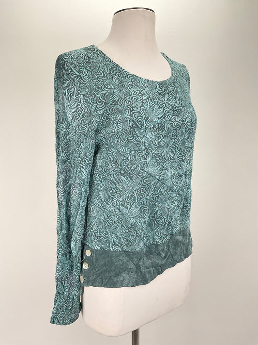 Blusa Verde Floral Coldwater Creek