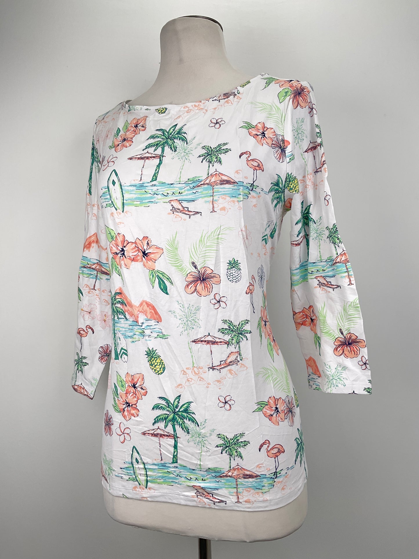 Blusa Blanco Floral Talbots