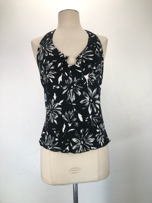 Blusa Negro De Flores Finesse