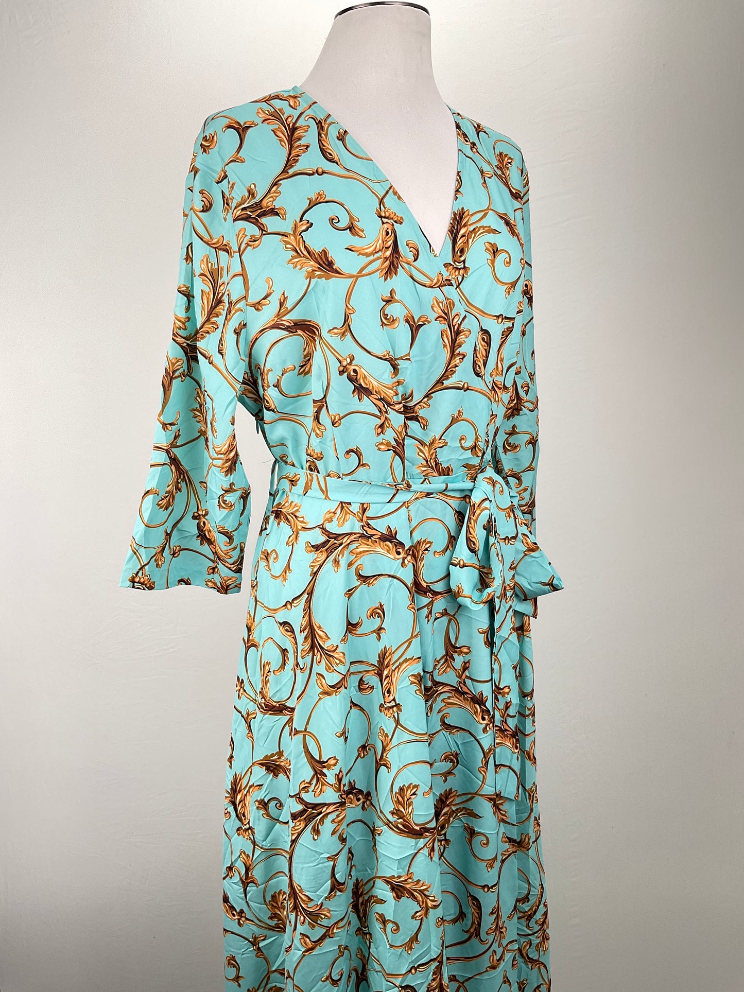 Vestido Turquesa Floral Sheilay