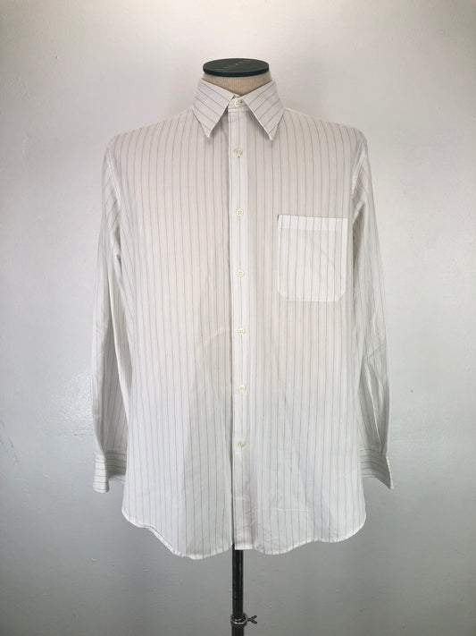 Camisa Blanco de Rayas Fitted
