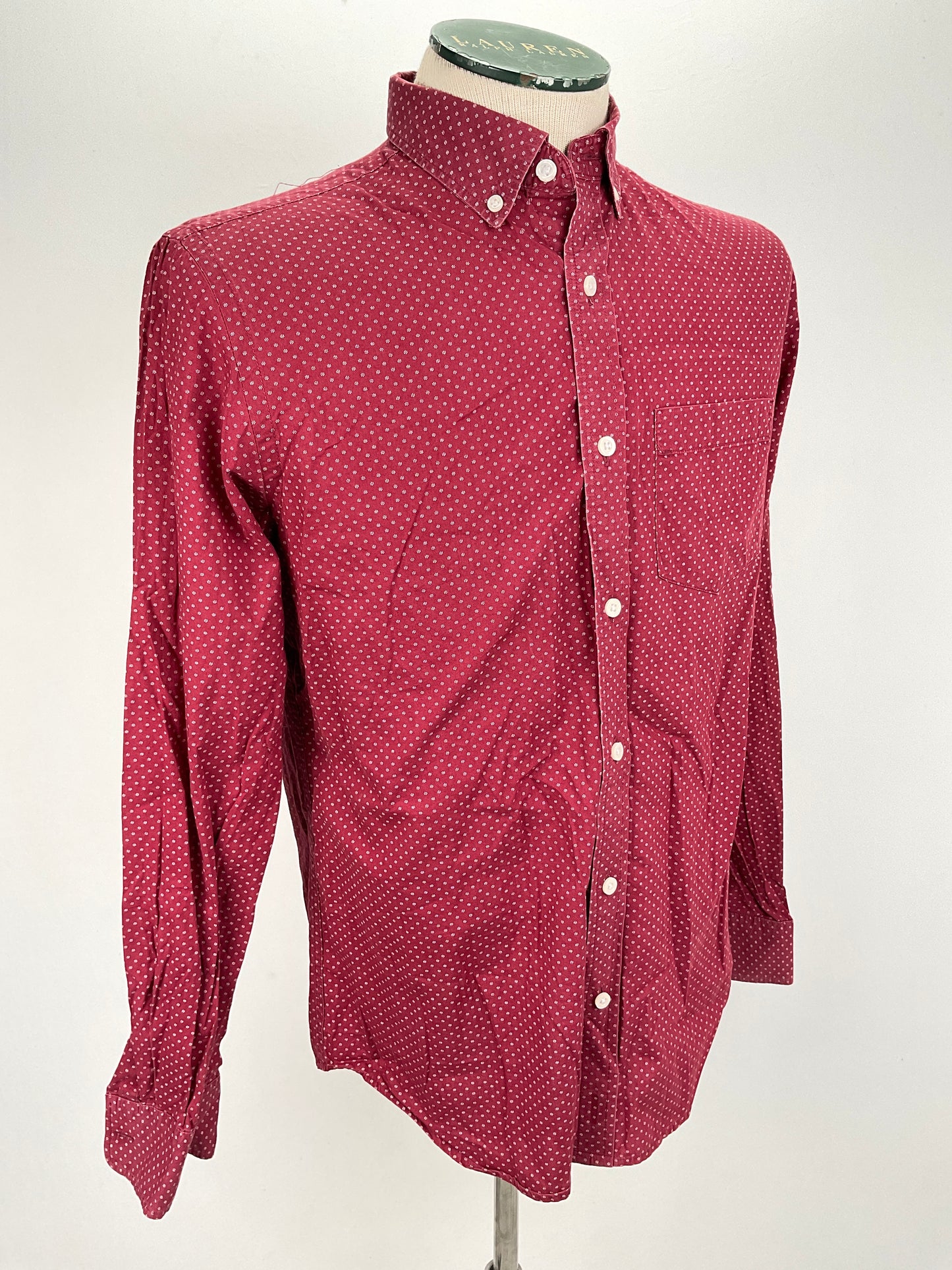 Camisa Rojo vino de Lunares Old Navy