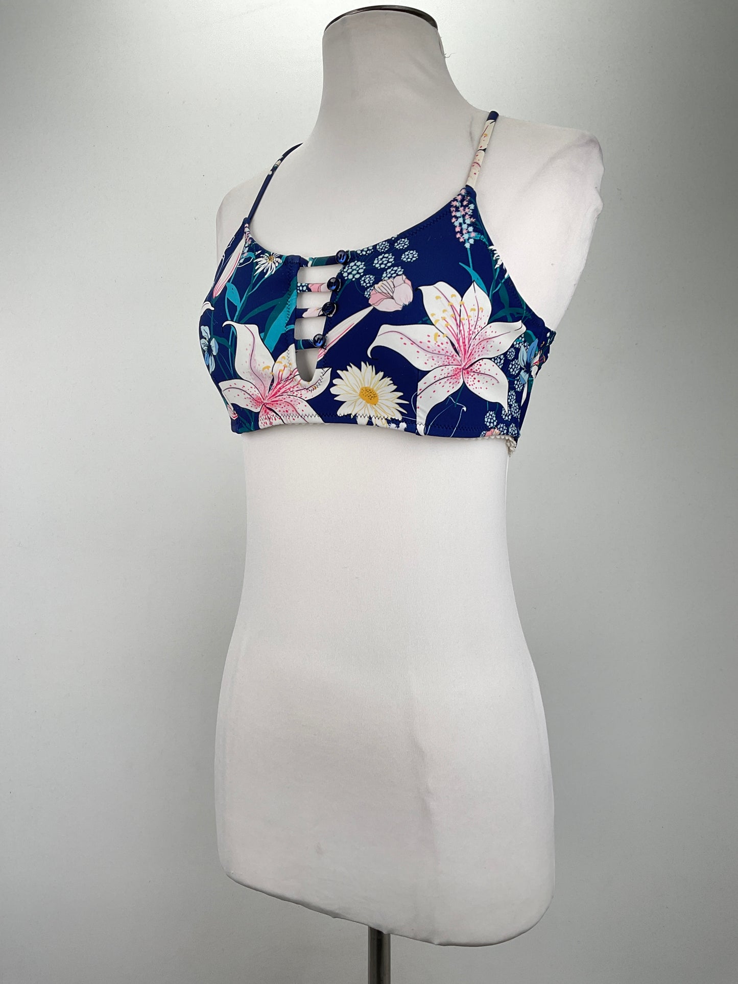 Blusita Traje de Baño  Azul marino Floral Variangis