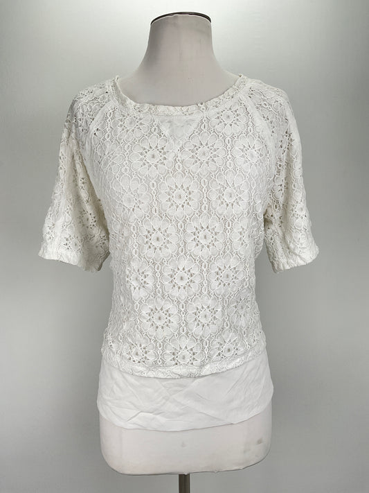 Blusa Blanco Floral Banana Republic