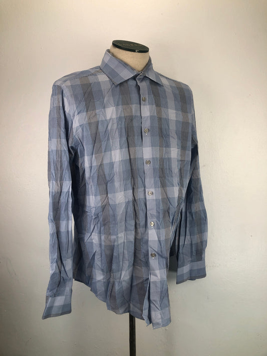 Camisa Gris de Cuadro Vanheusen