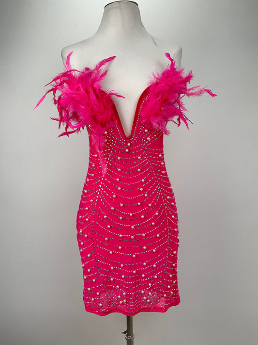 Vestido Rosado de Brillo Variangis