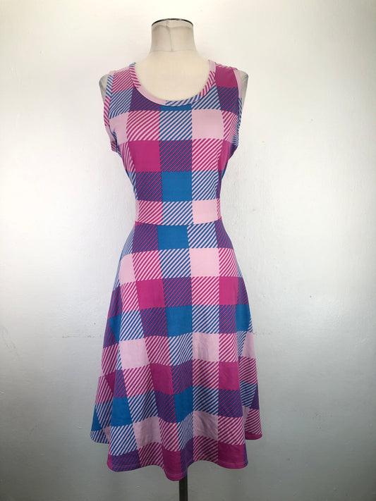 Vestido Rosado de Cuadro Lula Roe