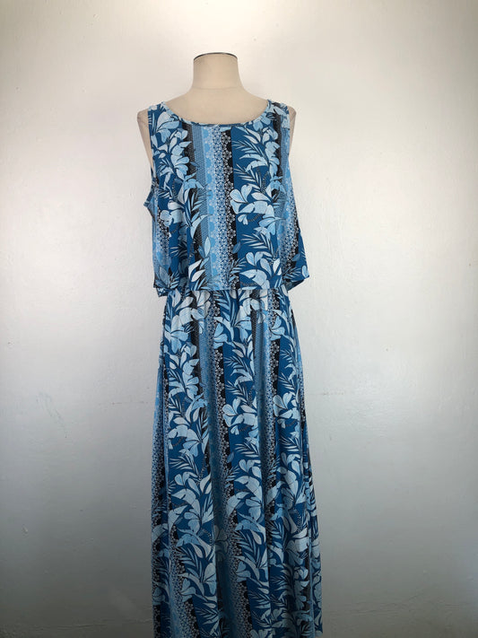 Vestido Azul De Flores Variangis
