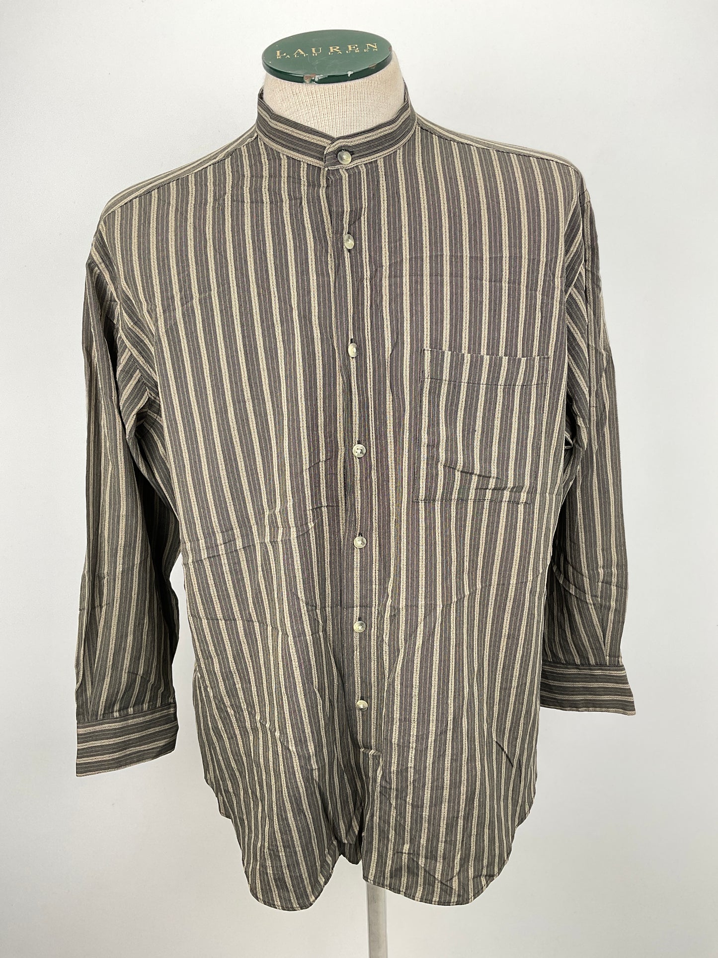 Camisa Marron de Rayas Pierre Cardin