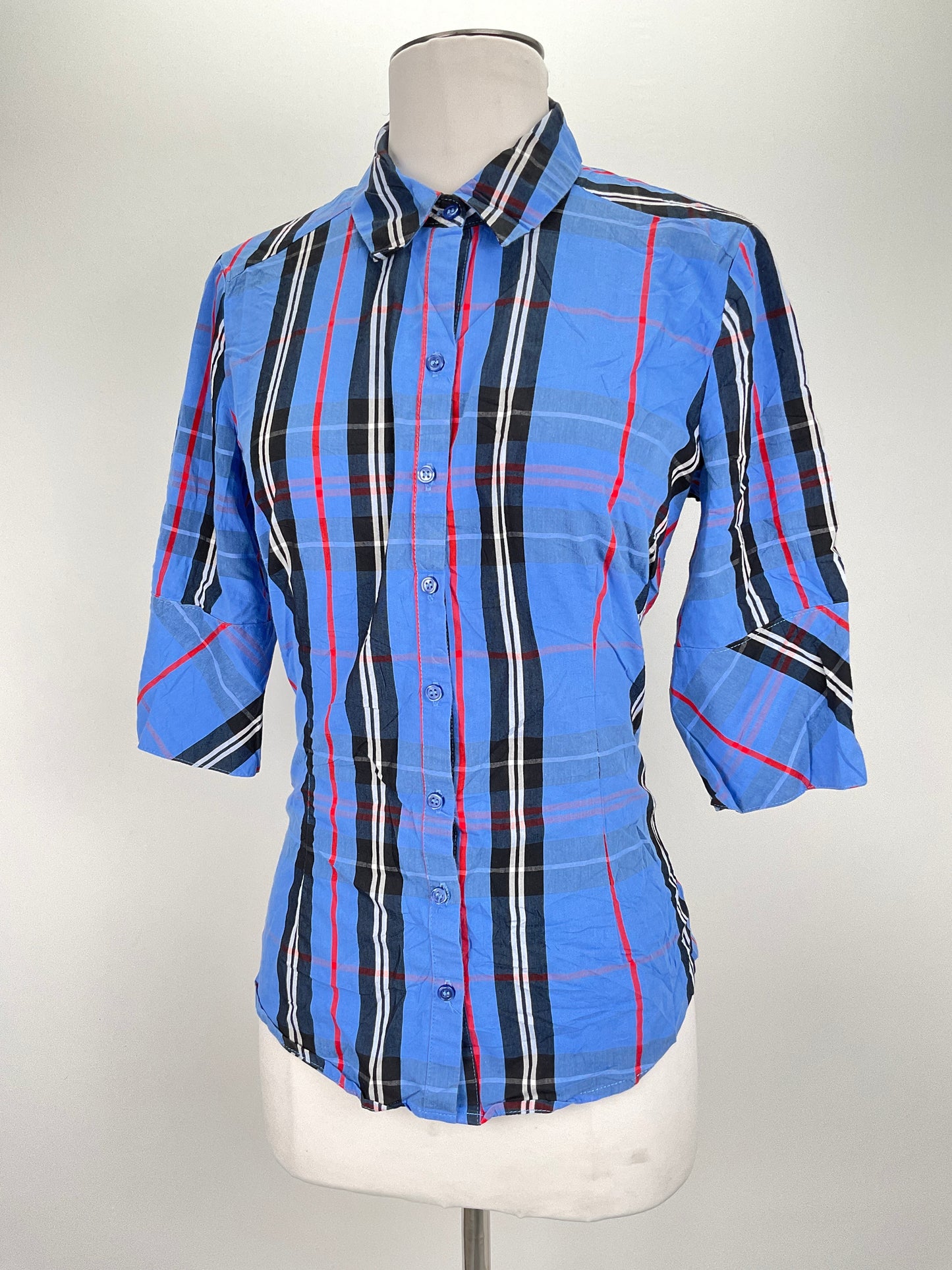 Camisa Azul de Rayas 7Avenue