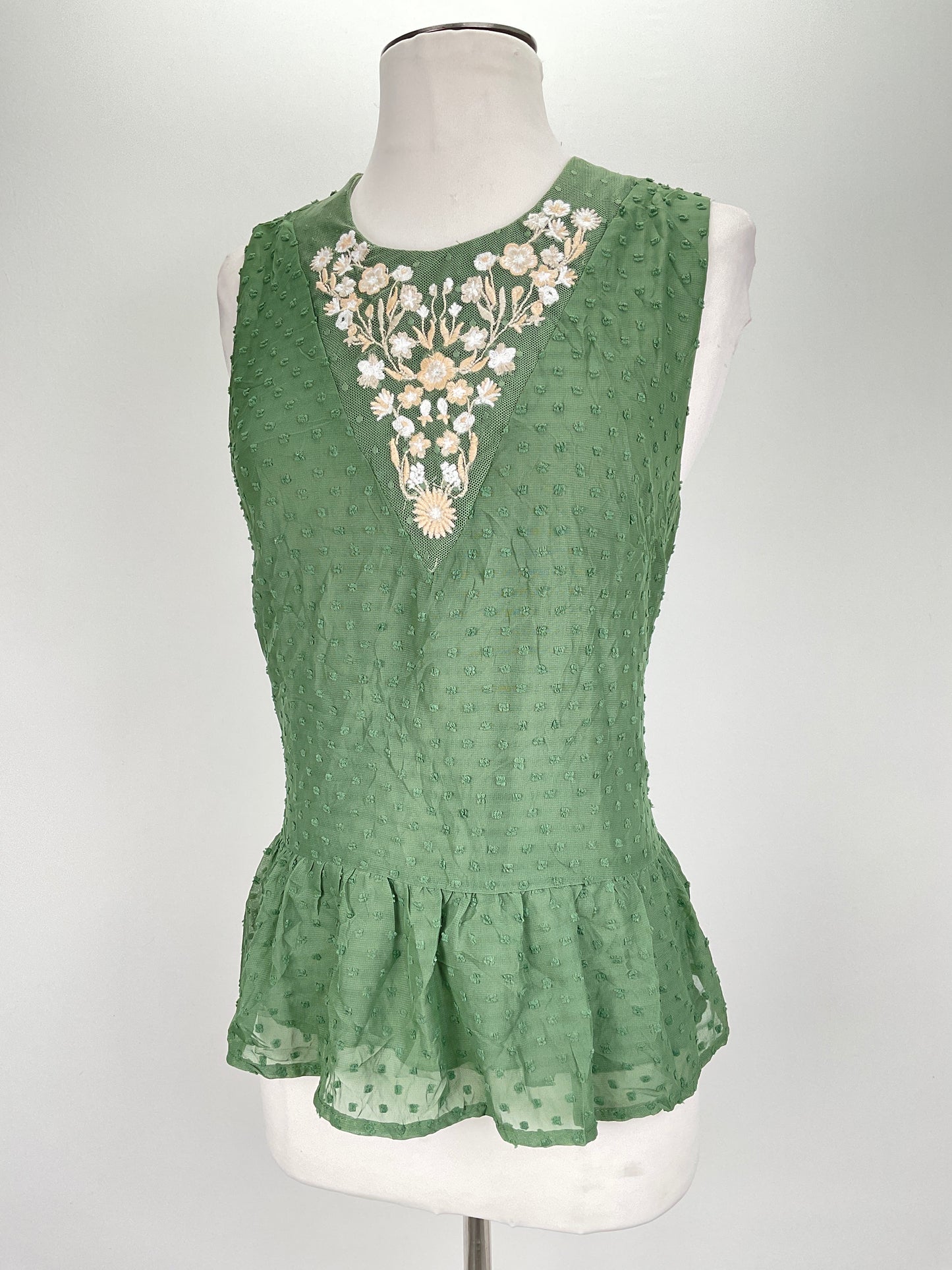 Blusa Verde de Lunares Blue Rain