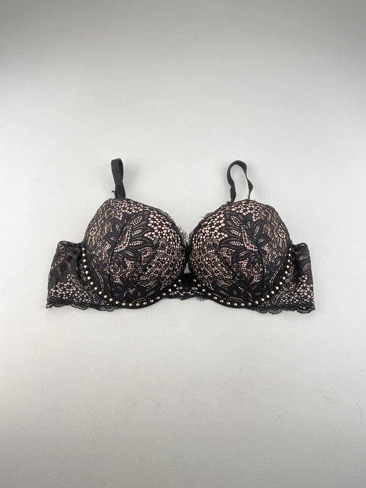 Brasier Negro Floral Victoria’s Secret
