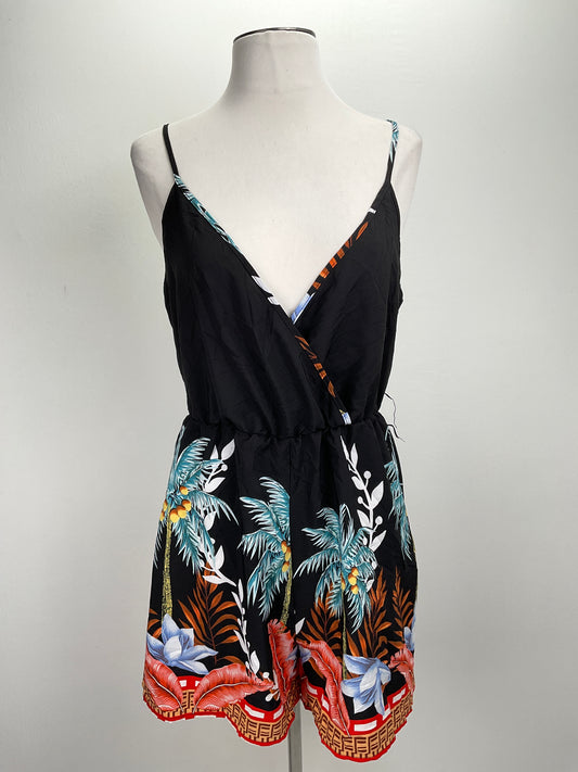 Enterizo Negro Floral Shein